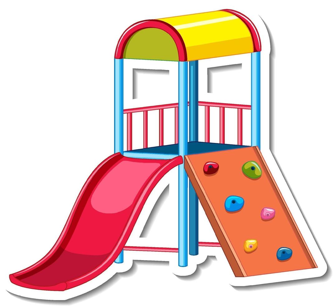 Sticker template with slide for playground isolated vector