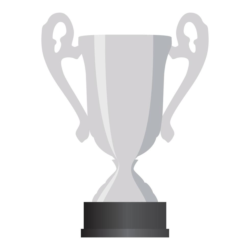 Silver winner cup second place on white background. vector