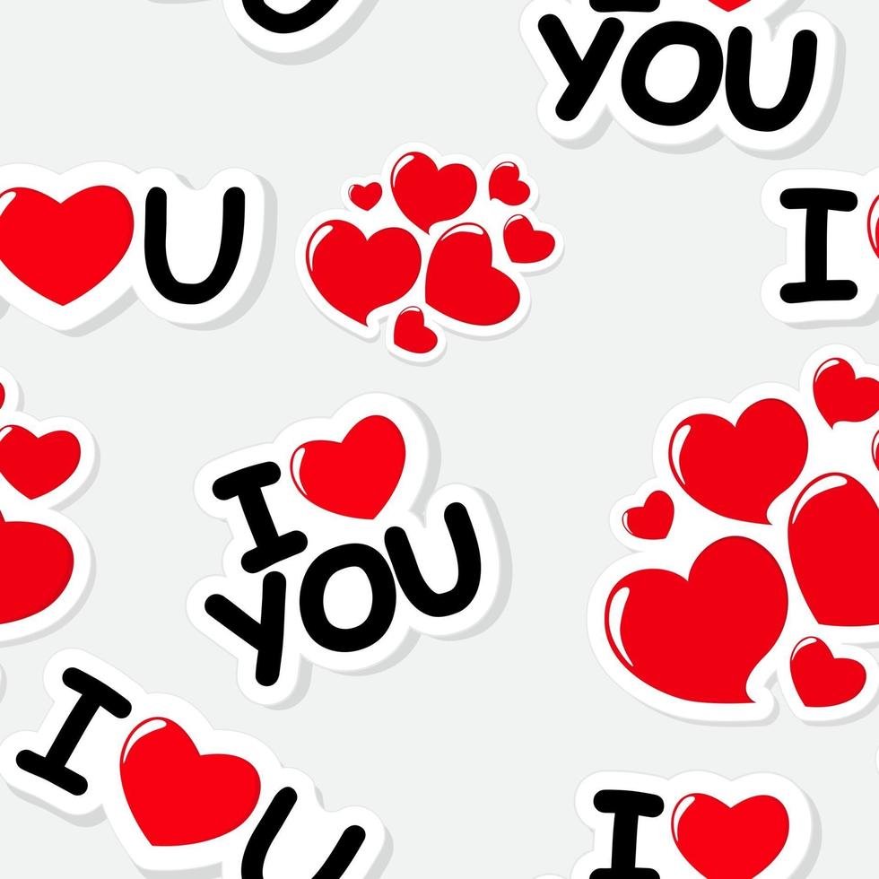 Heart Love Seamless Pattern Background Vector Illustration