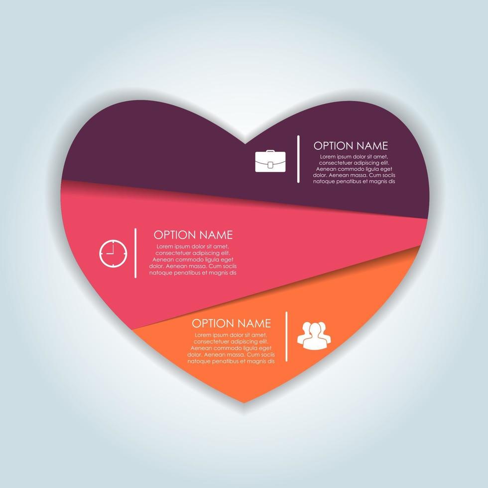 Infographic Heart Templates for Business Vector Illustration.