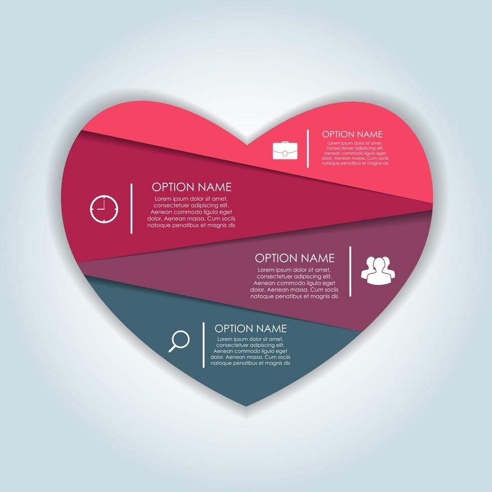 Infographic Heart Templates for Business Vector Illustration.