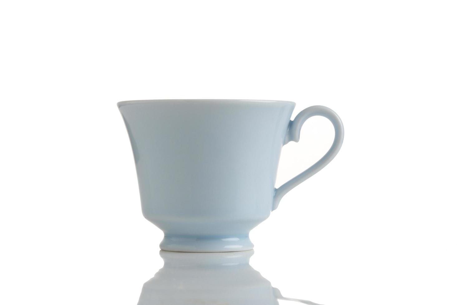 Vintage coffee and tea cup on white background photo