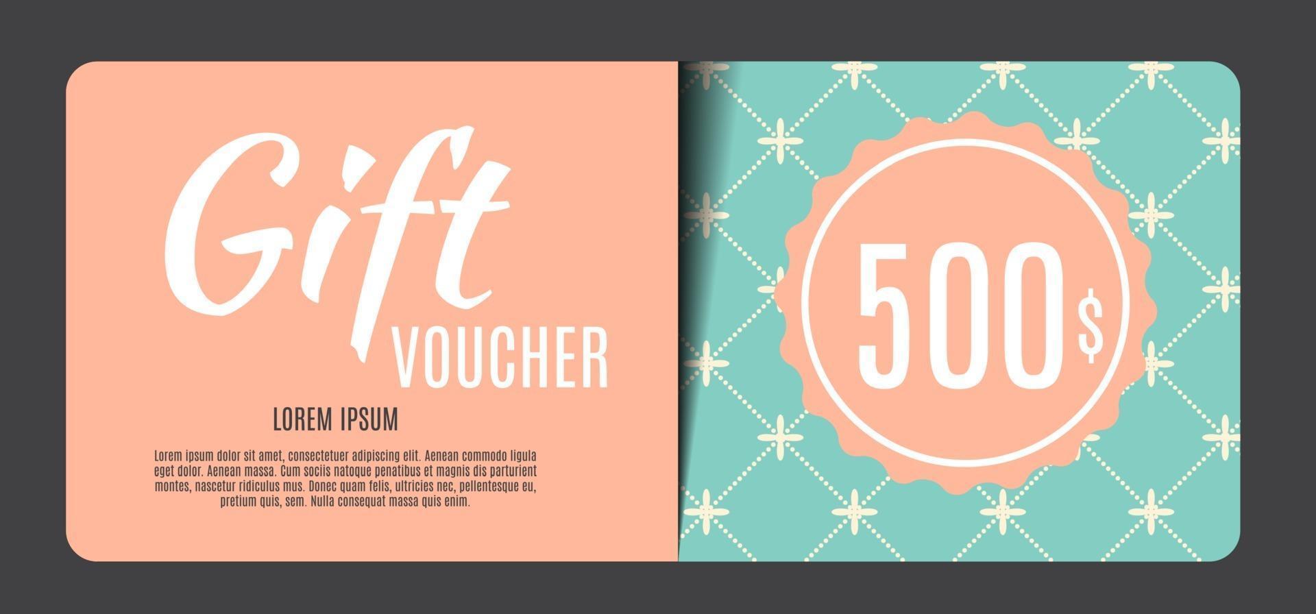 Gift Voucher Template Vector Illustration for Your Business