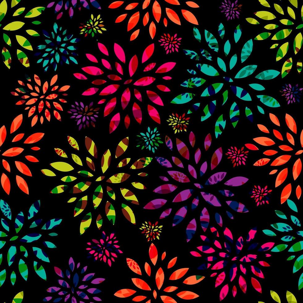 Flower Leaves Seamless Pattern Background vector