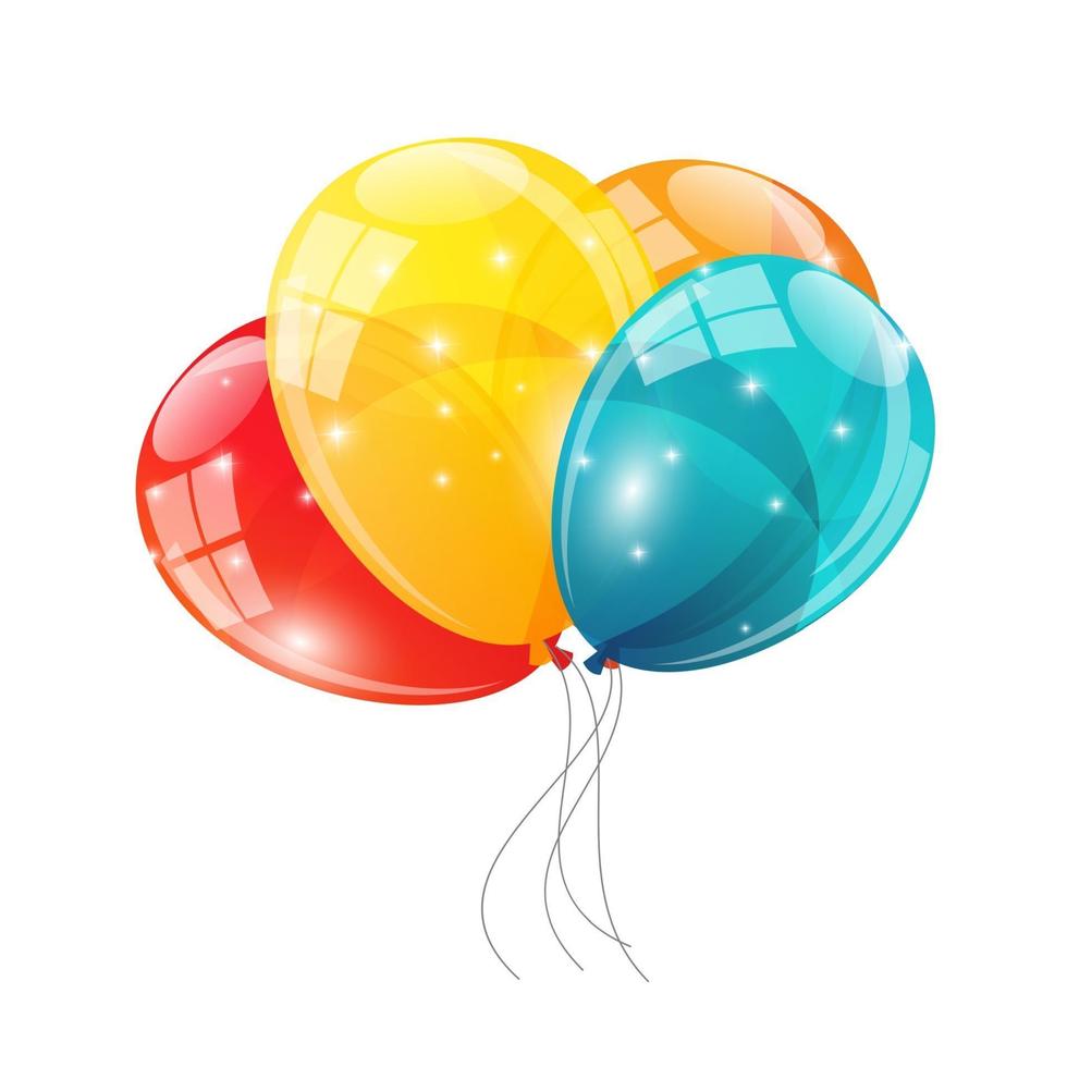 Color Glossy Balloons Background Vector Illustration