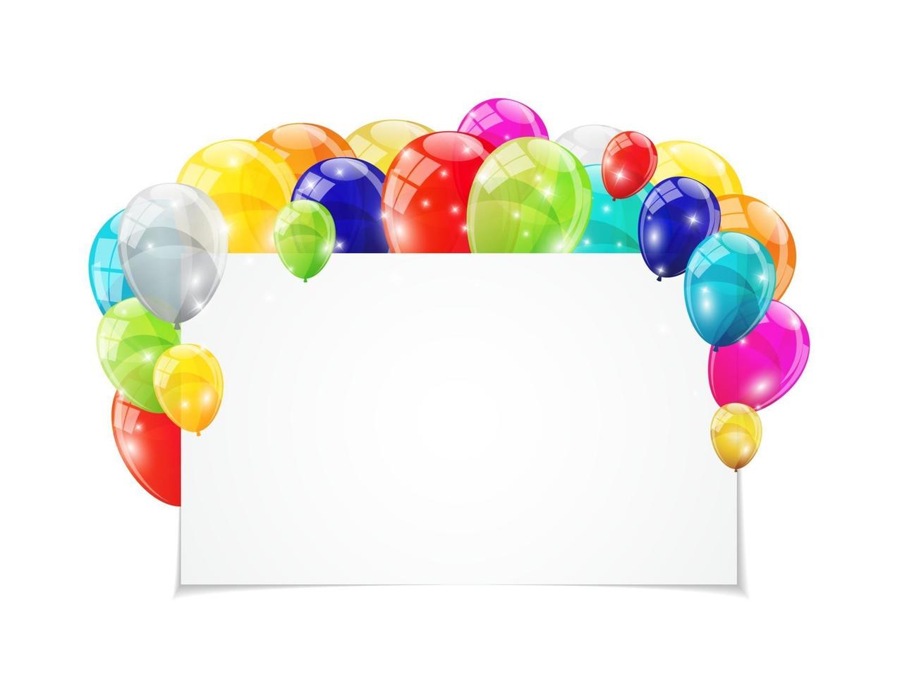 Color Glossy Balloons Background Vector Illustration