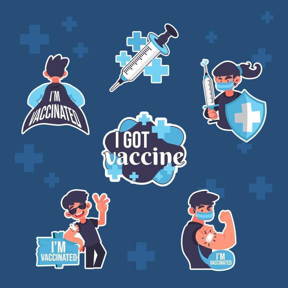 Proud after Vaccine Sticker Pack vector