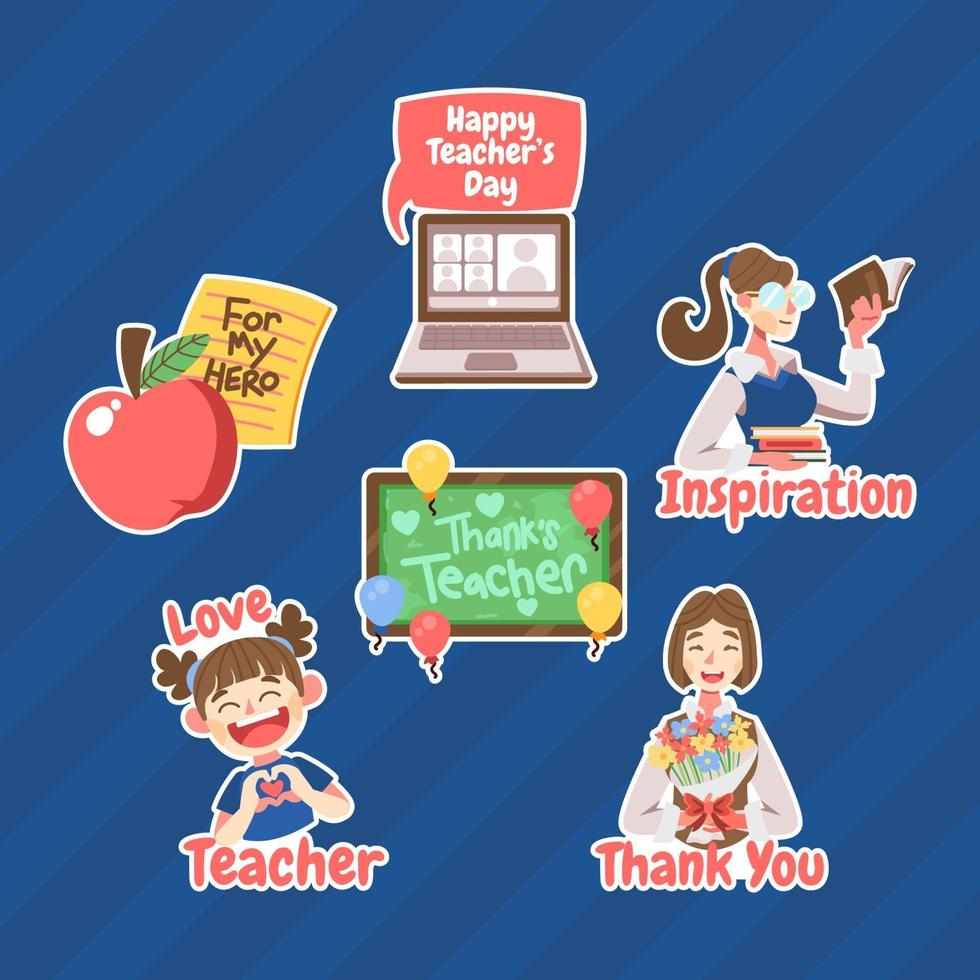 Appreciation of Teacher's Day Sticker Pack vector