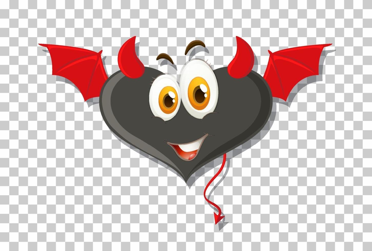 Heart shape devil with facial expression vector