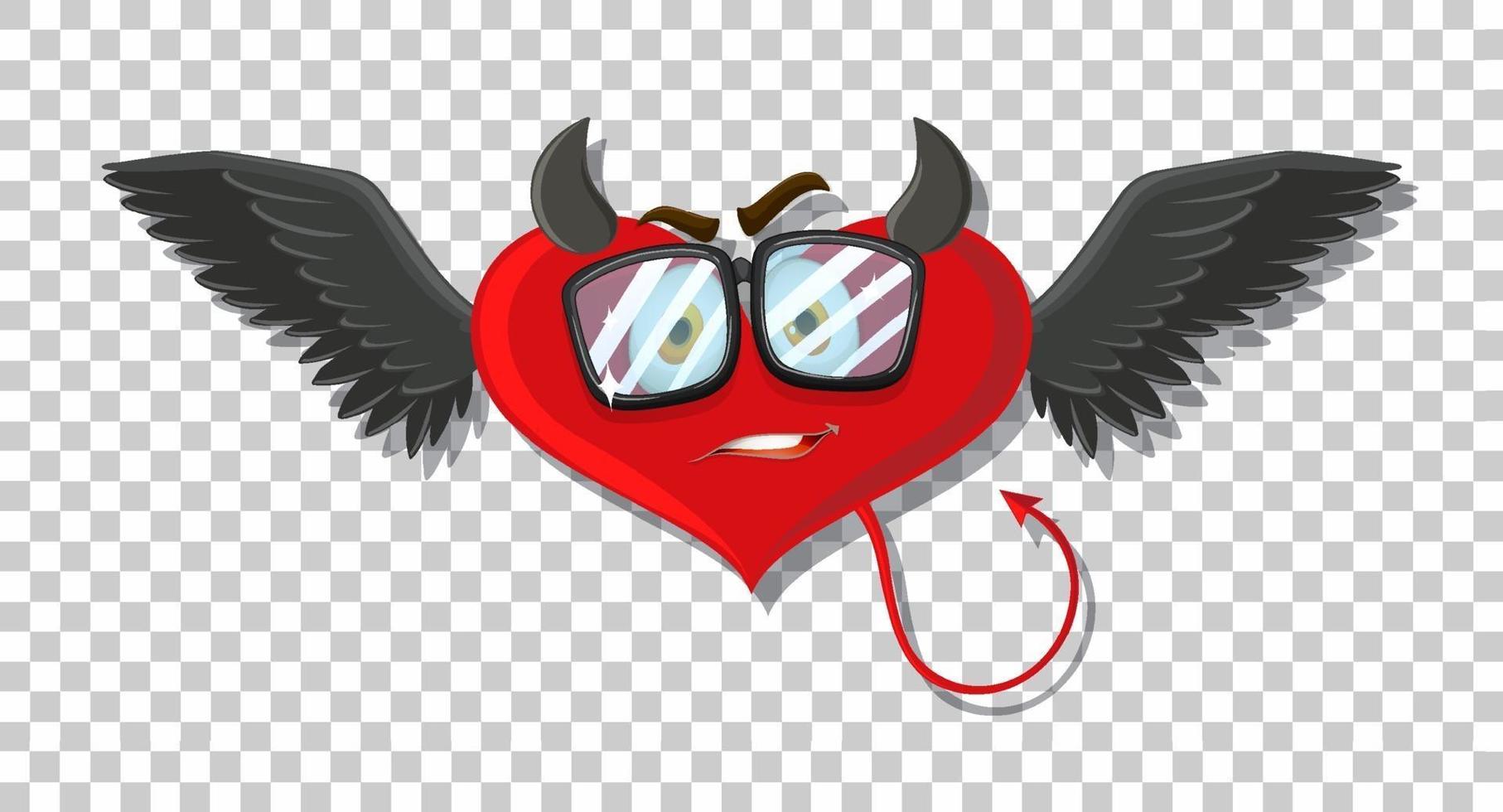 Heart shape devil with facial expression vector