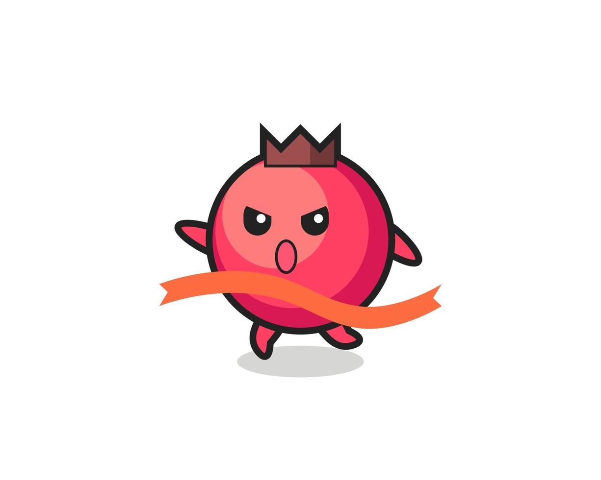 cute cranberry illustration is reaching the finish line vector