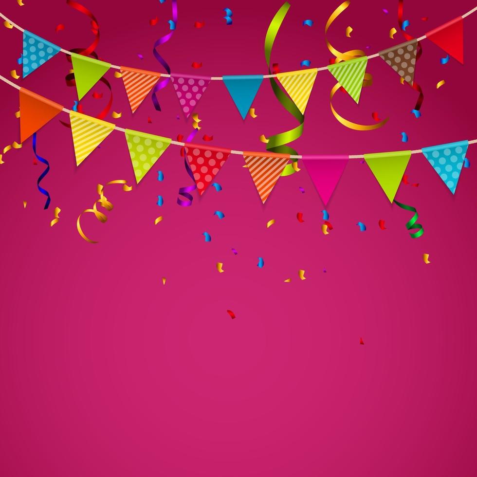 Party Background with Flags Vector Illustration