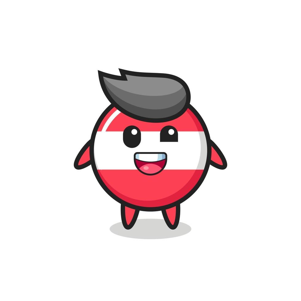 illustration of an austria flag badge character with awkward poses vector