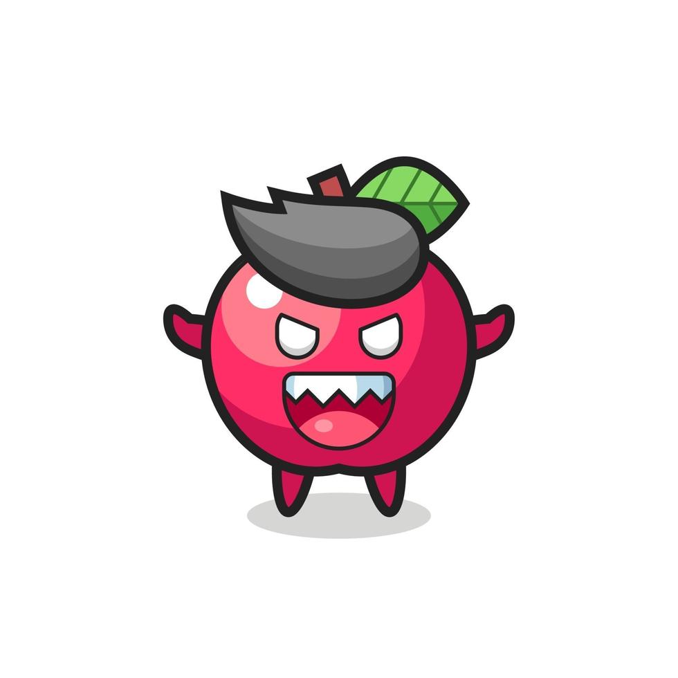 illustration of evil apple mascot character vector
