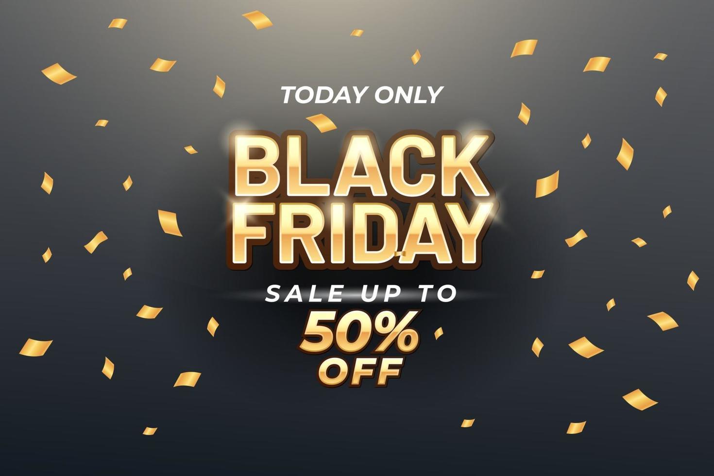 Black friday sale banner template with black and gold luxury style vector