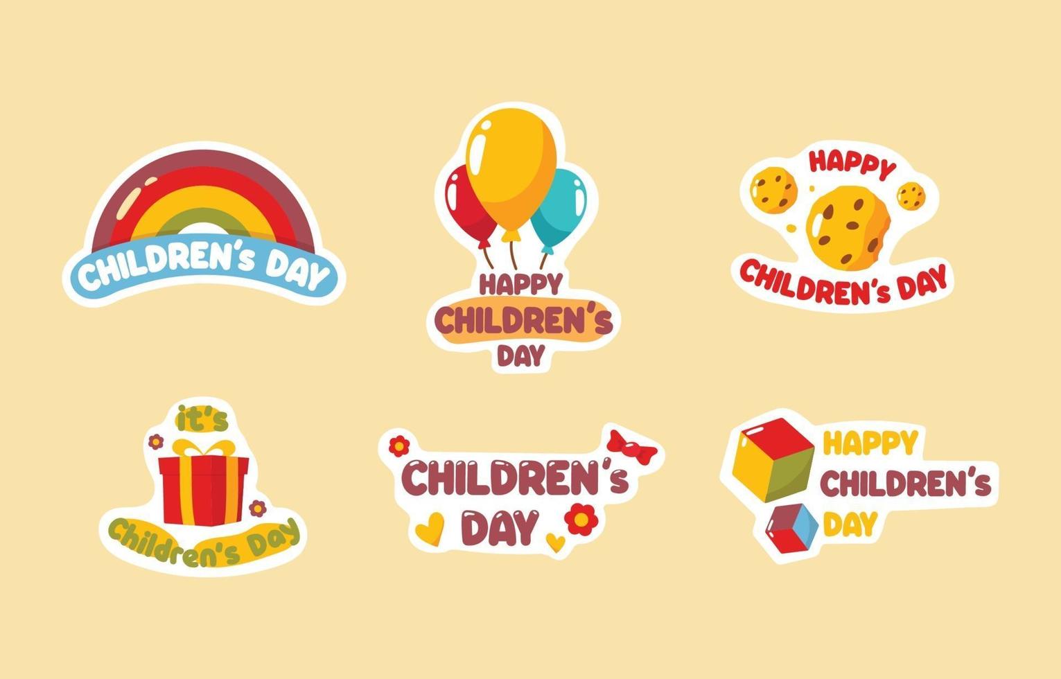 Children Day Sticker Collection vector