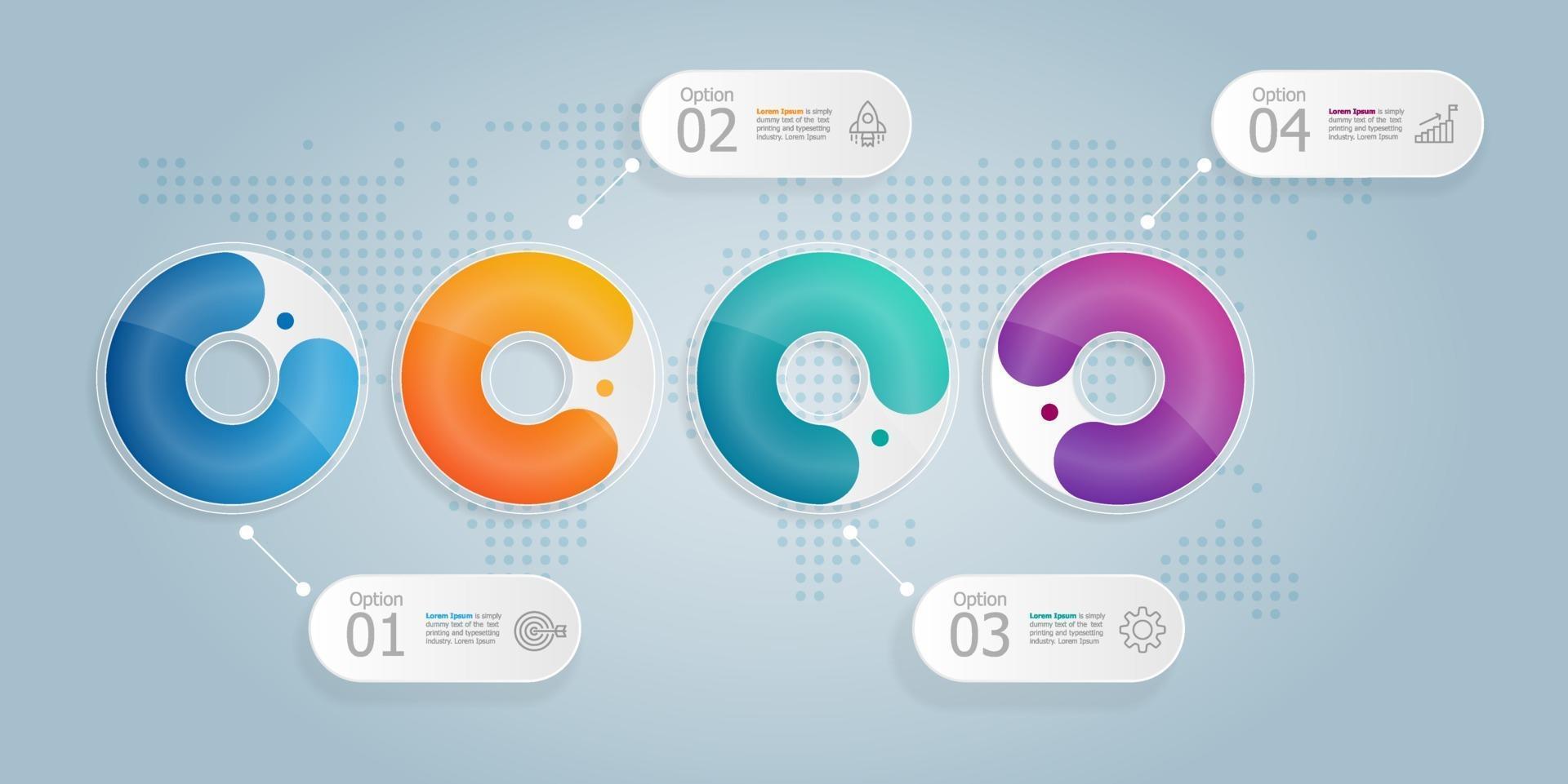 circle timeline horizontal infogrphics element presentation vector