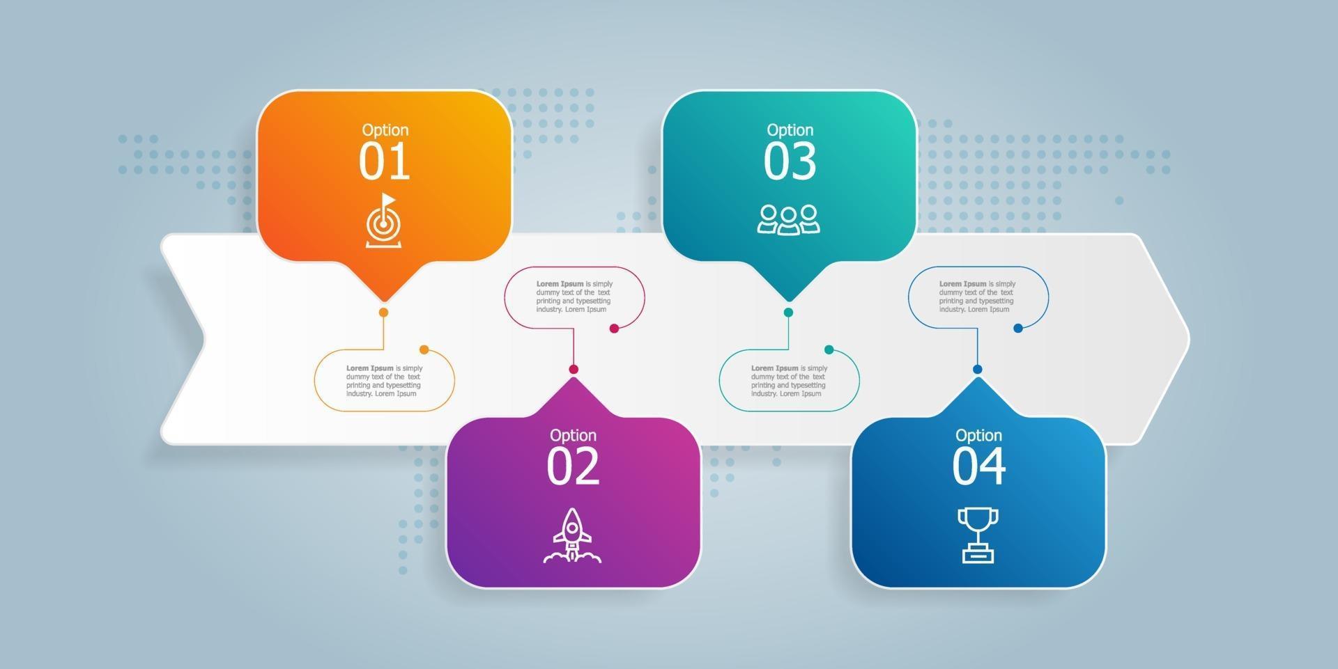 speech bubble horizontal infogrphics element presentation vector