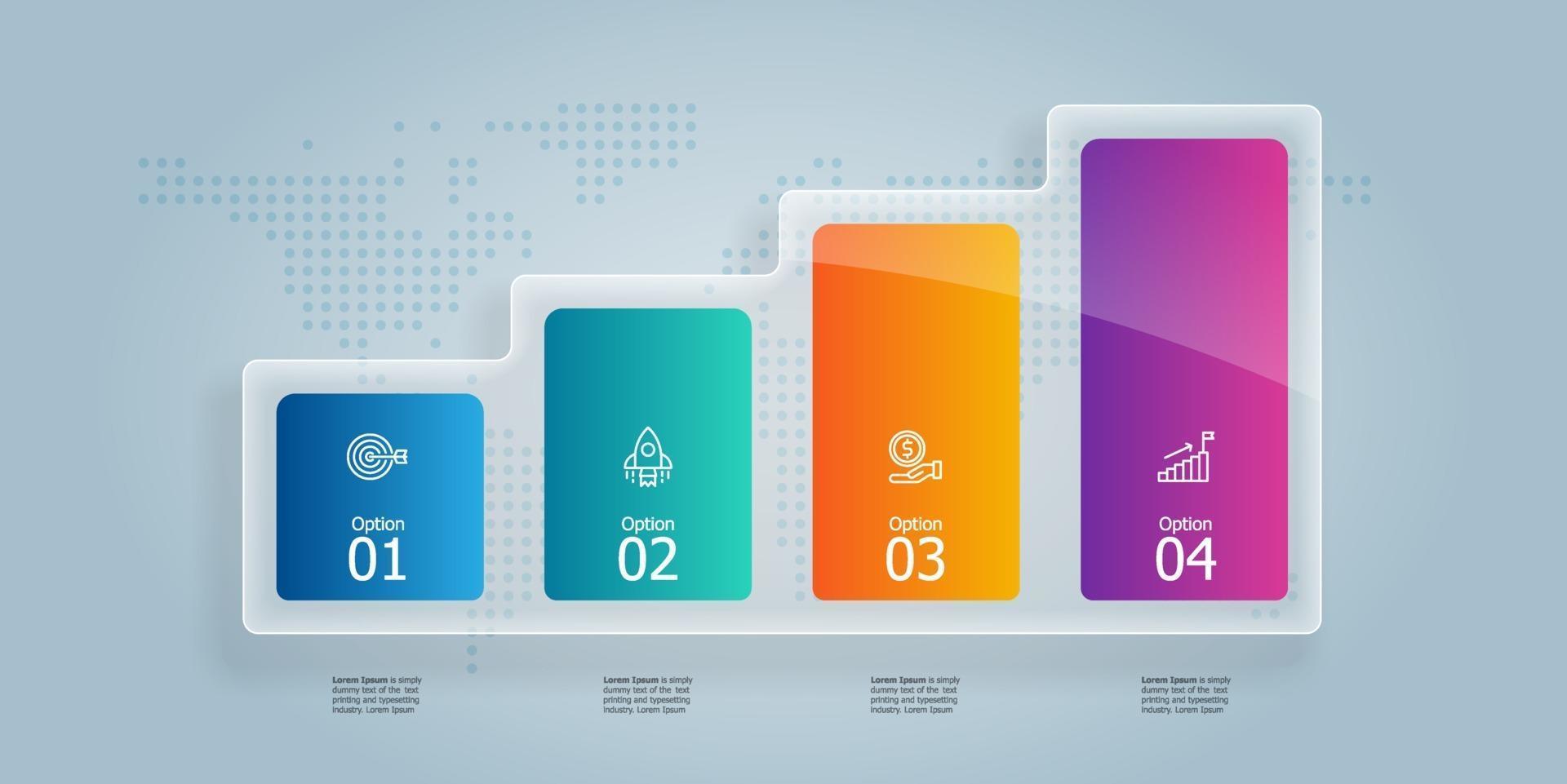 abstract growth graph horizontal infogrphics element presentation vector