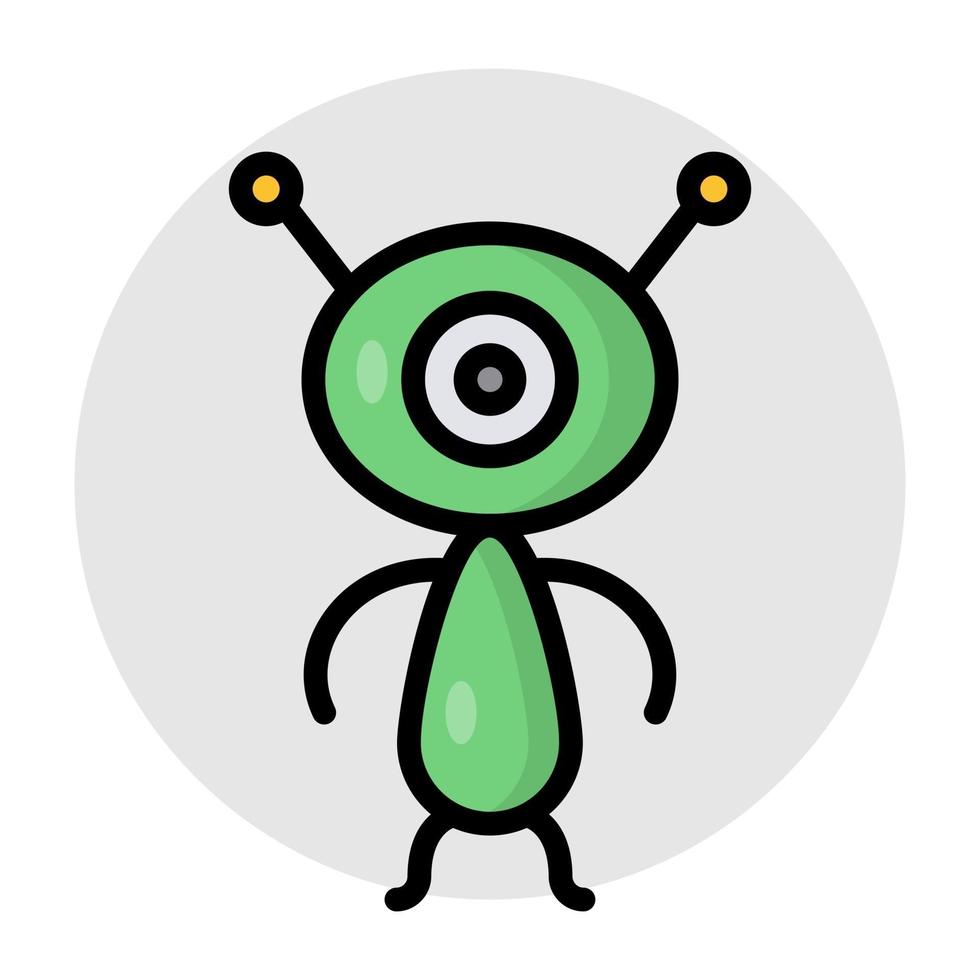 A flat design, icon of alien vector