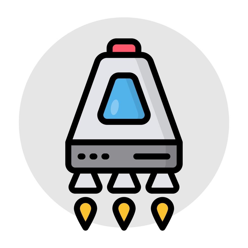 A flat design, icon of rocket vector