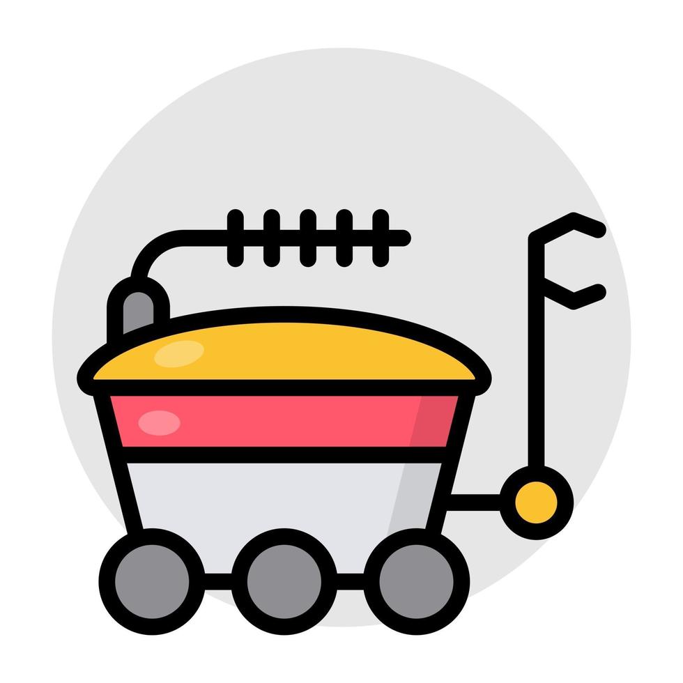 A flat design, icon of moon rover vector