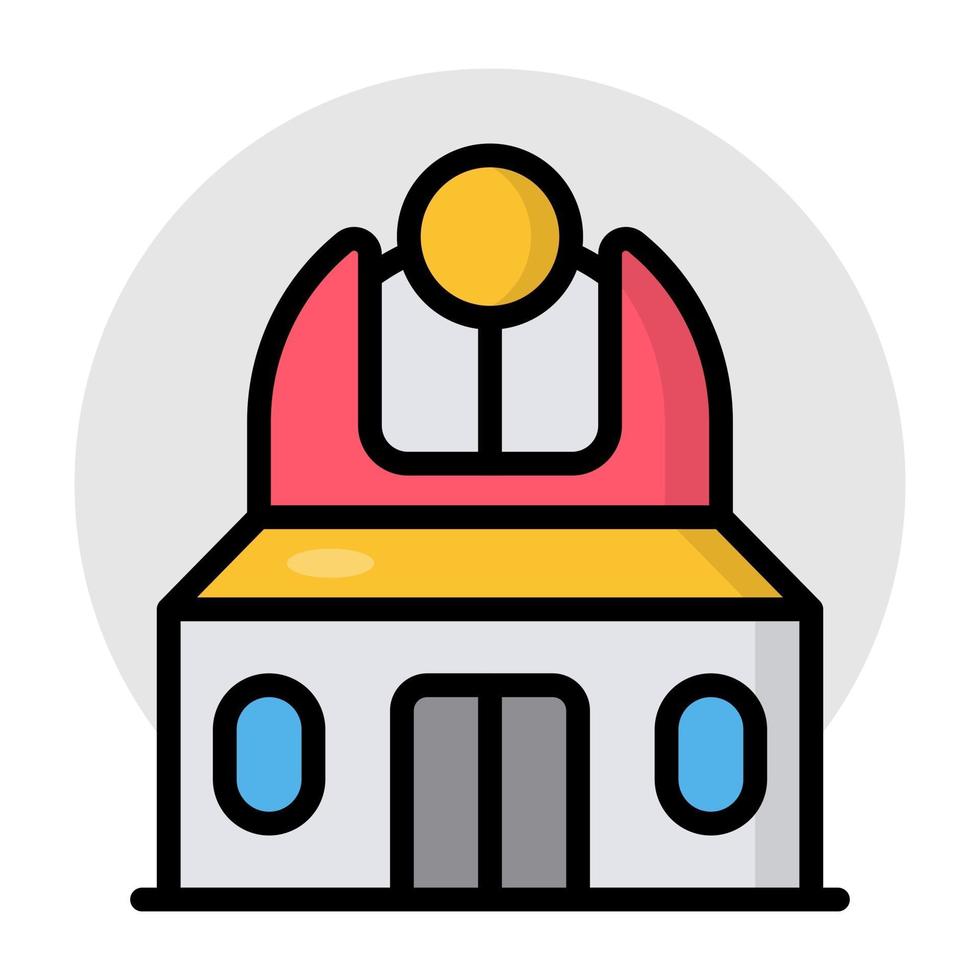 un diseño plano, icono del planetario. vector