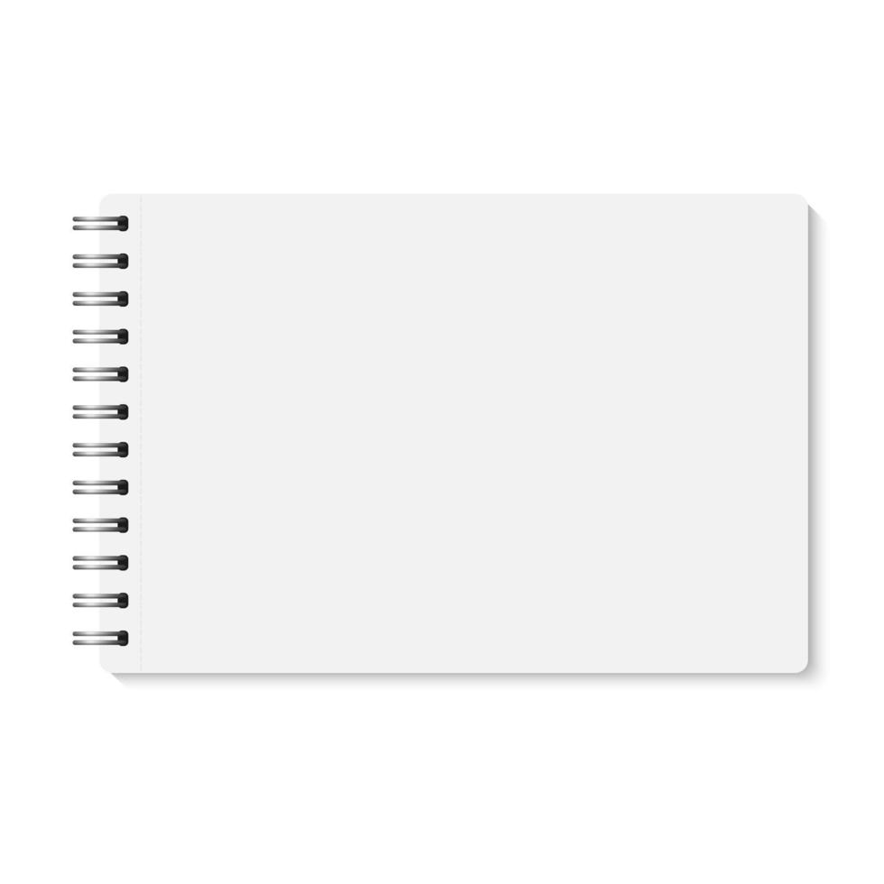 white realistic spiral bound notebook closed. 3360460 Vector Art at ...