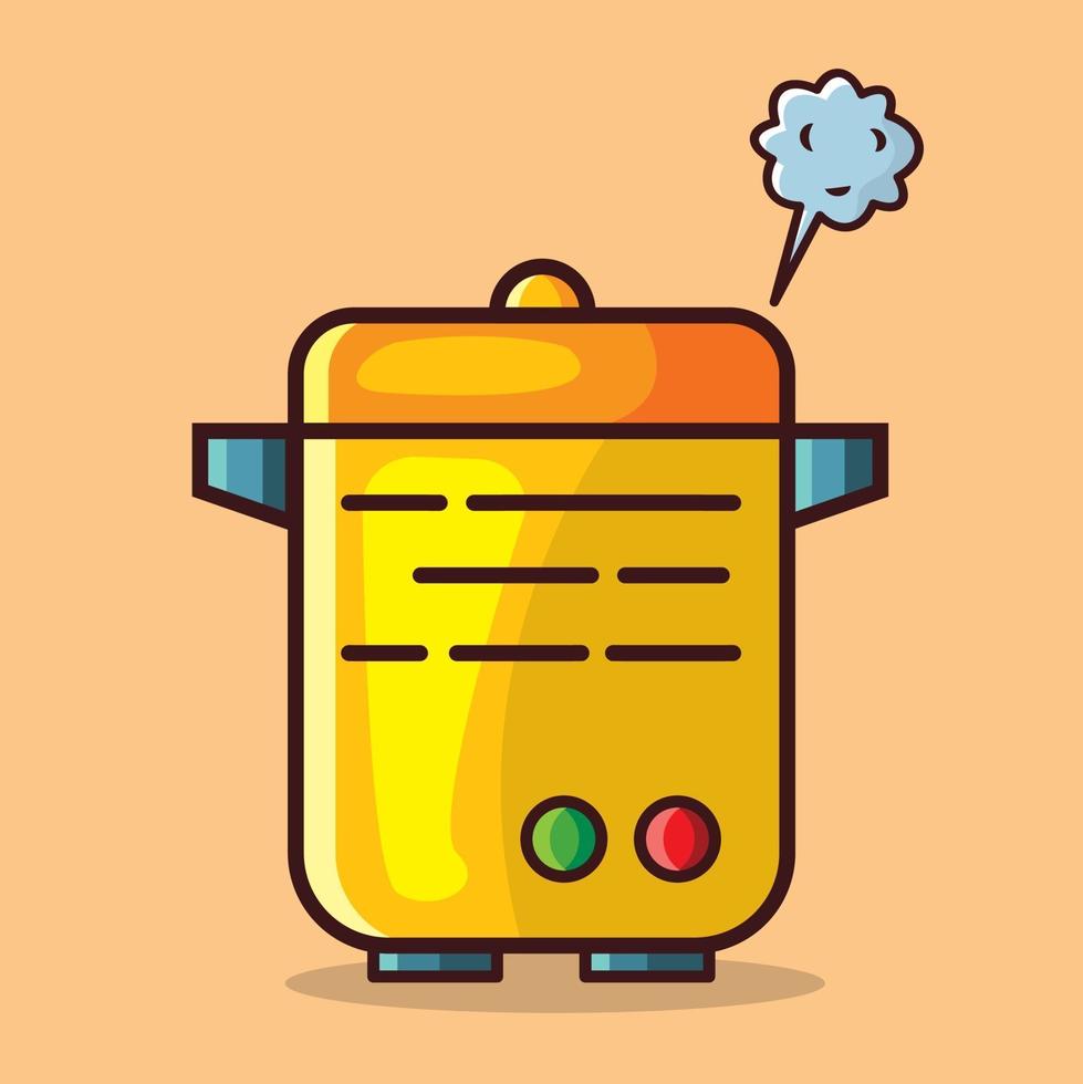 rice cooker isolated illustration in flat style vector