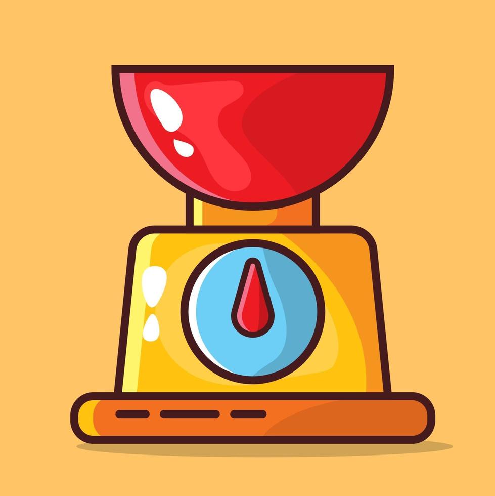 analog food scale illustration in flat style vector