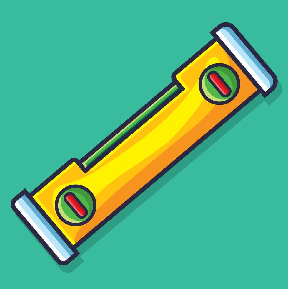 spirit level tool isolated cartoon illustration in flat style vector