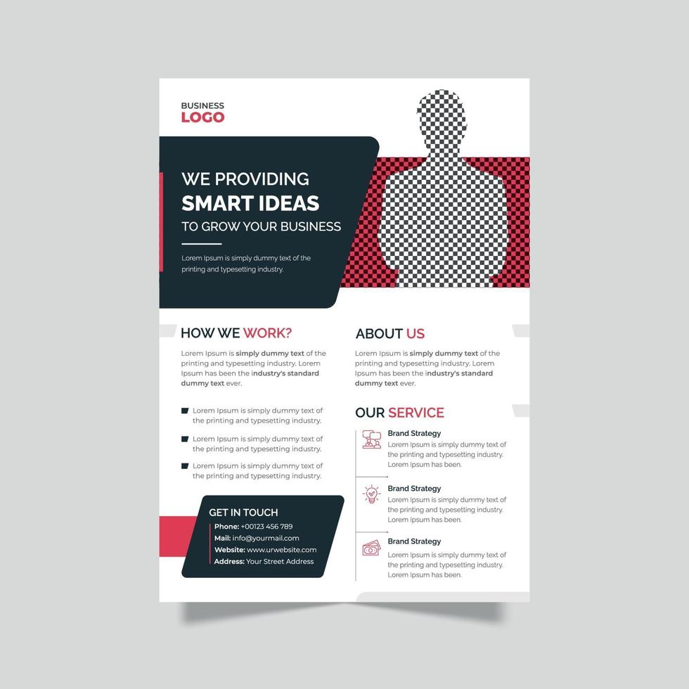 Corporate red and black business flyer template in a4 size vector