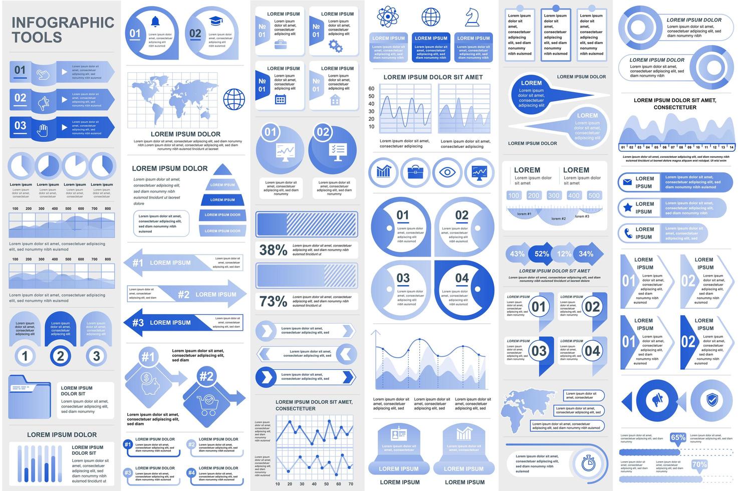 colección de elementos infográficos visualización de datos diseño vectorial vector