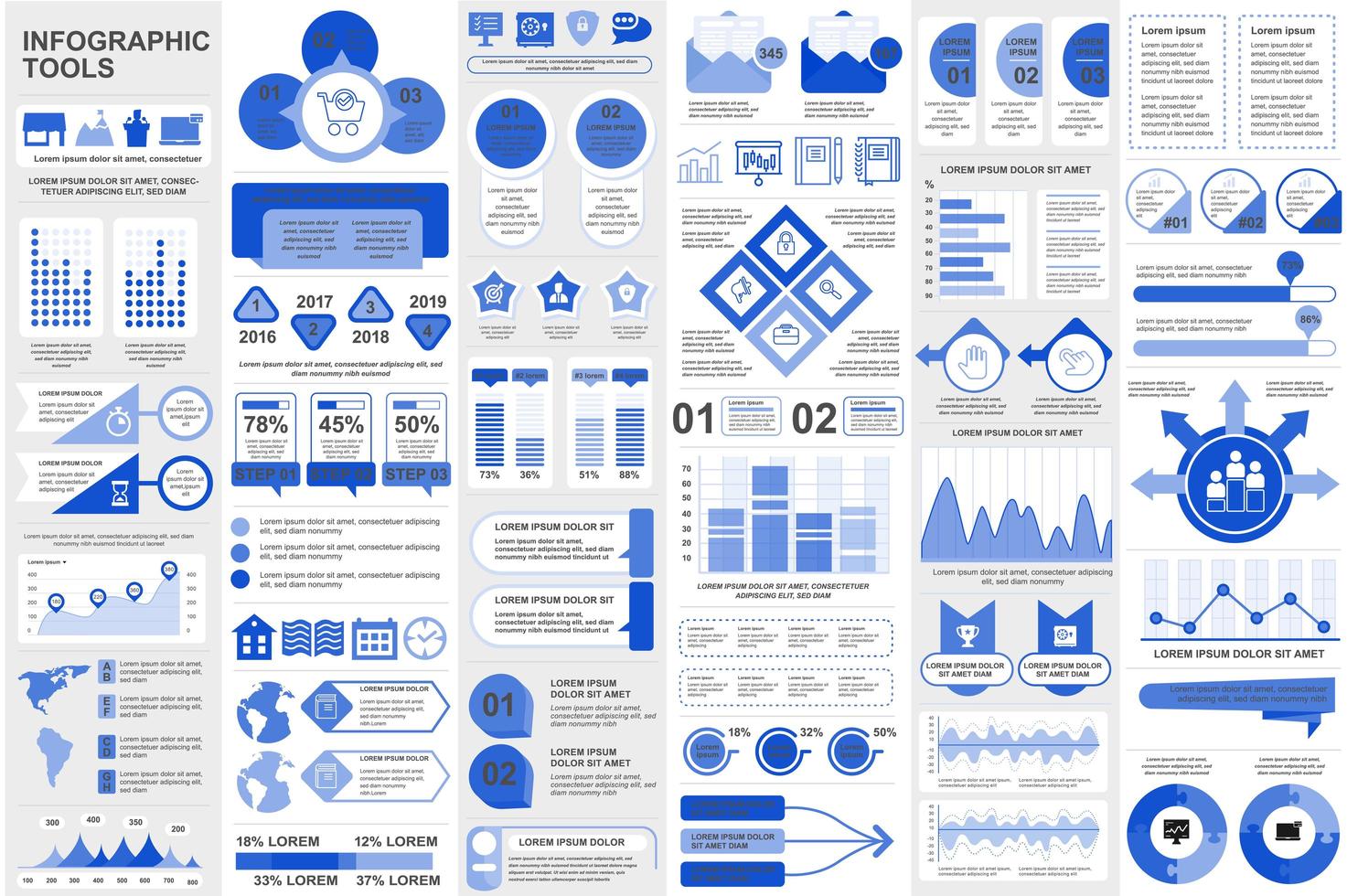 colección de elementos infográficos visualización de datos diseño vectorial vector