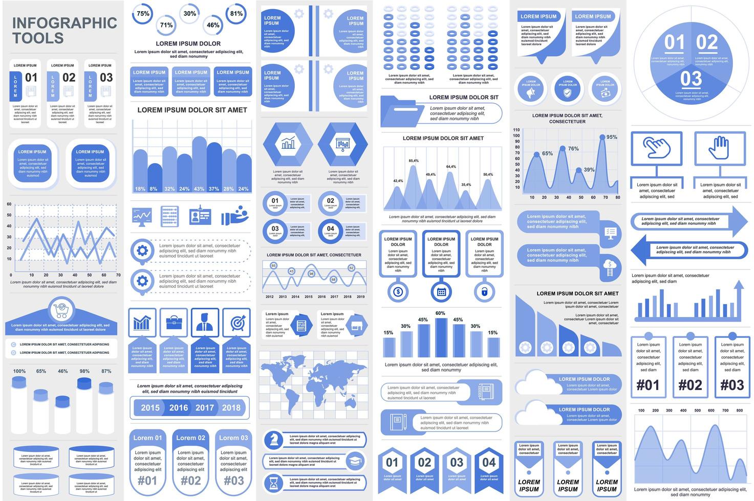 colección de elementos infográficos visualización de datos diseño vectorial vector