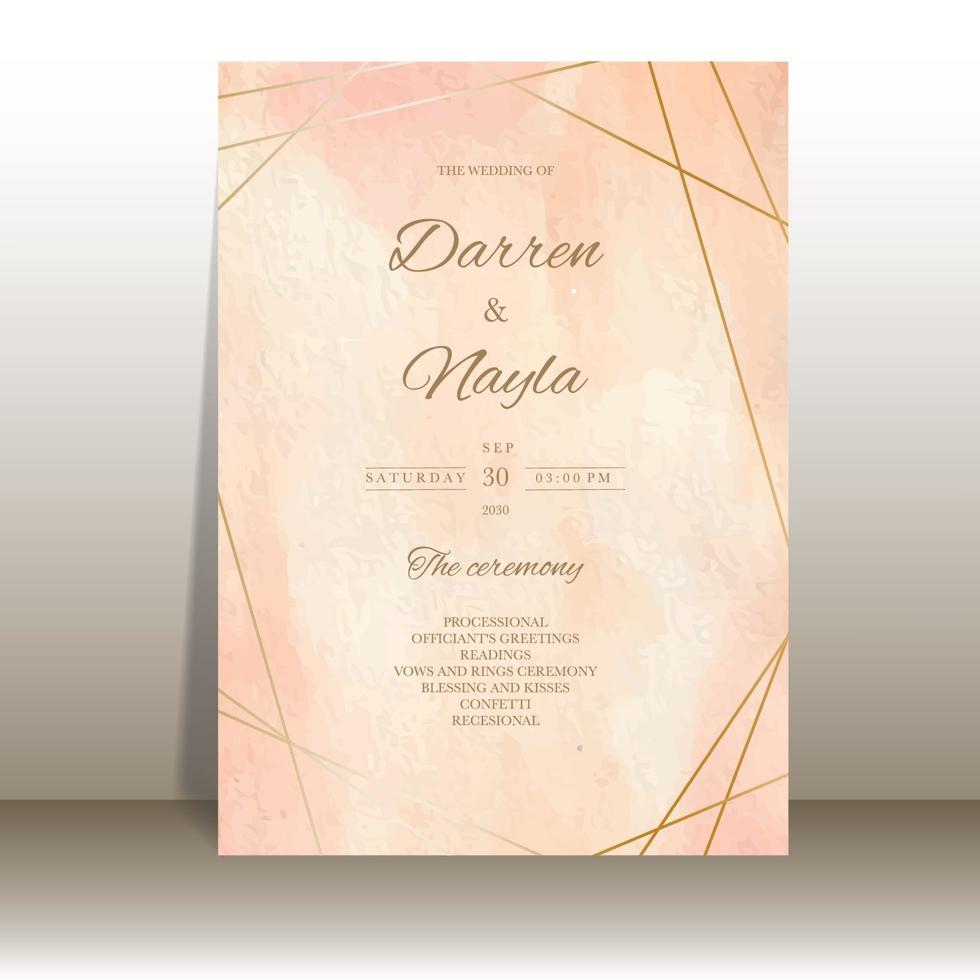 colorful watercolor wedding card vector