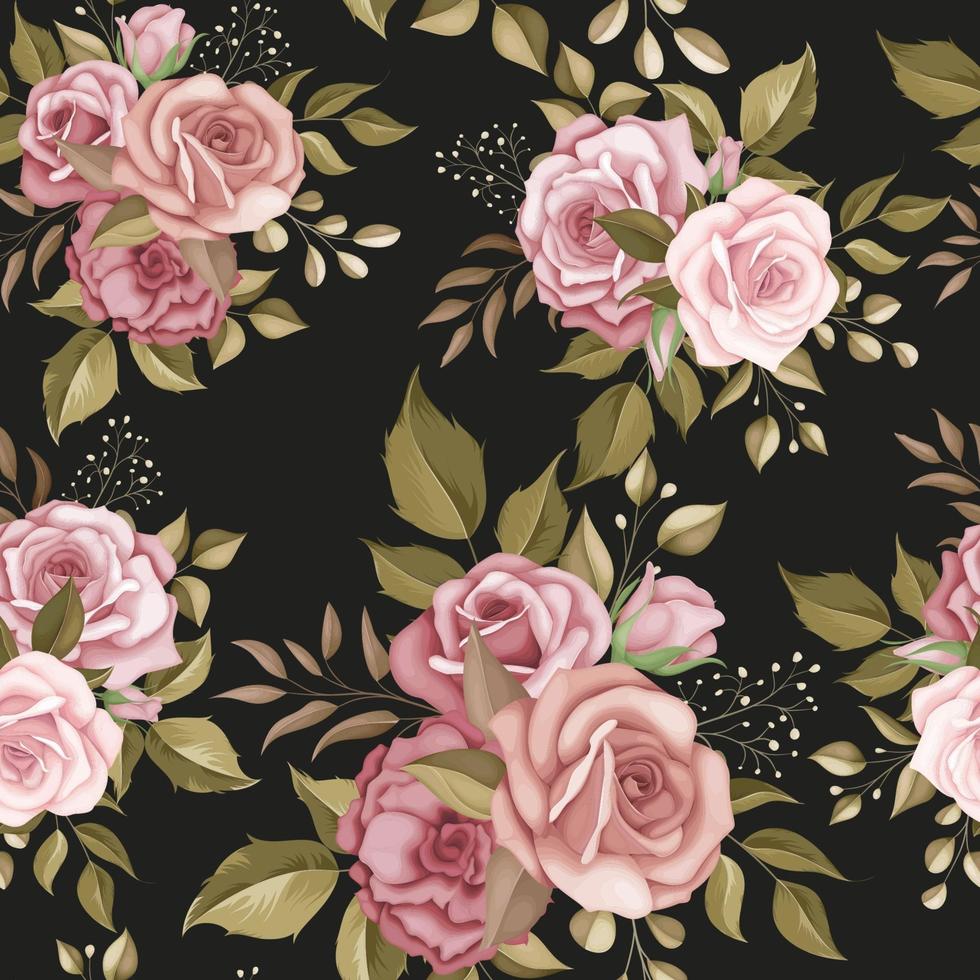 Beautiful rose flower seamless pattern vector