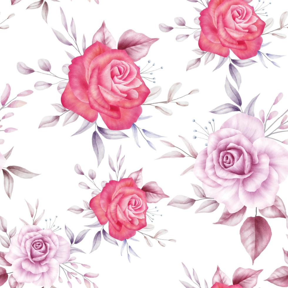 Beautiful rose flower seamless pattern vector