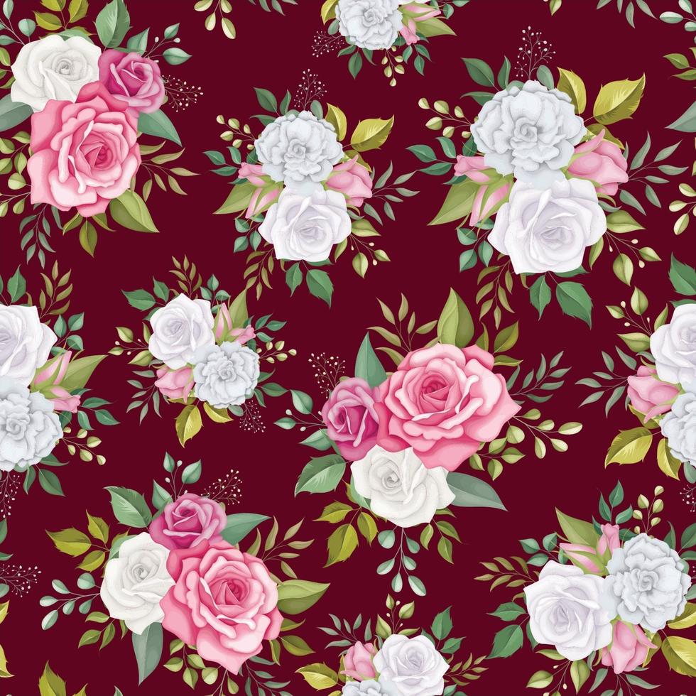 Beautiful floral seamless pattern with roses vector