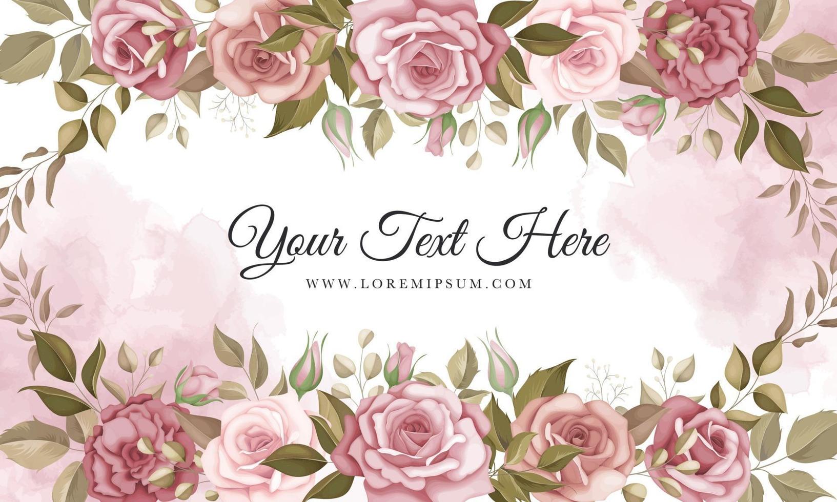 Elegant floral background with romantic roses vector