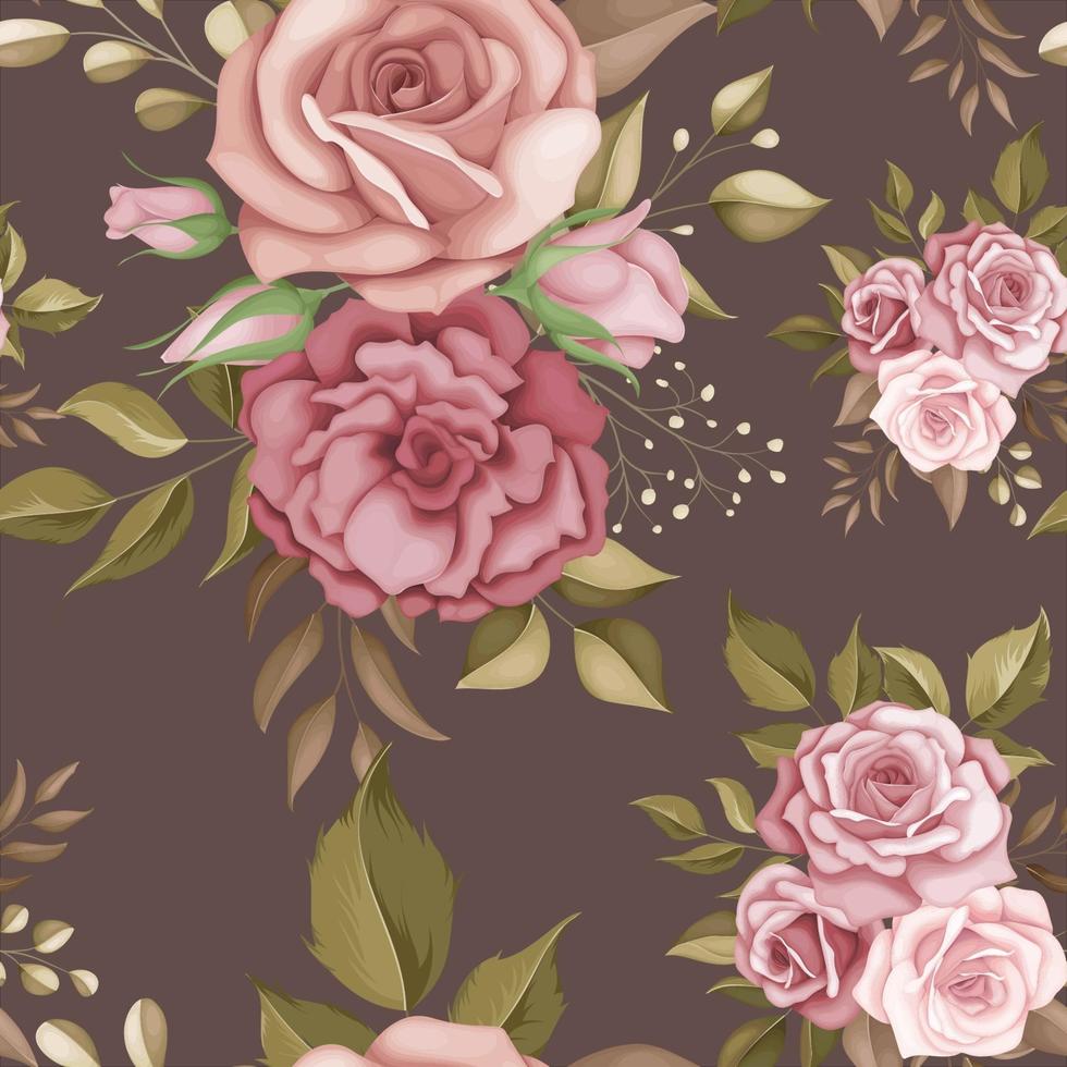 Beautiful rose flower seamless pattern vector