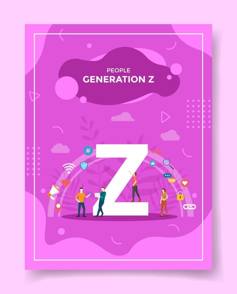 generación z para plantilla de pancartas, folletos, portadas de libros, revistas vector