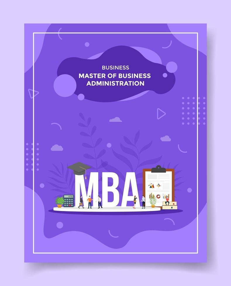 master of business administration concept people around word mba vector