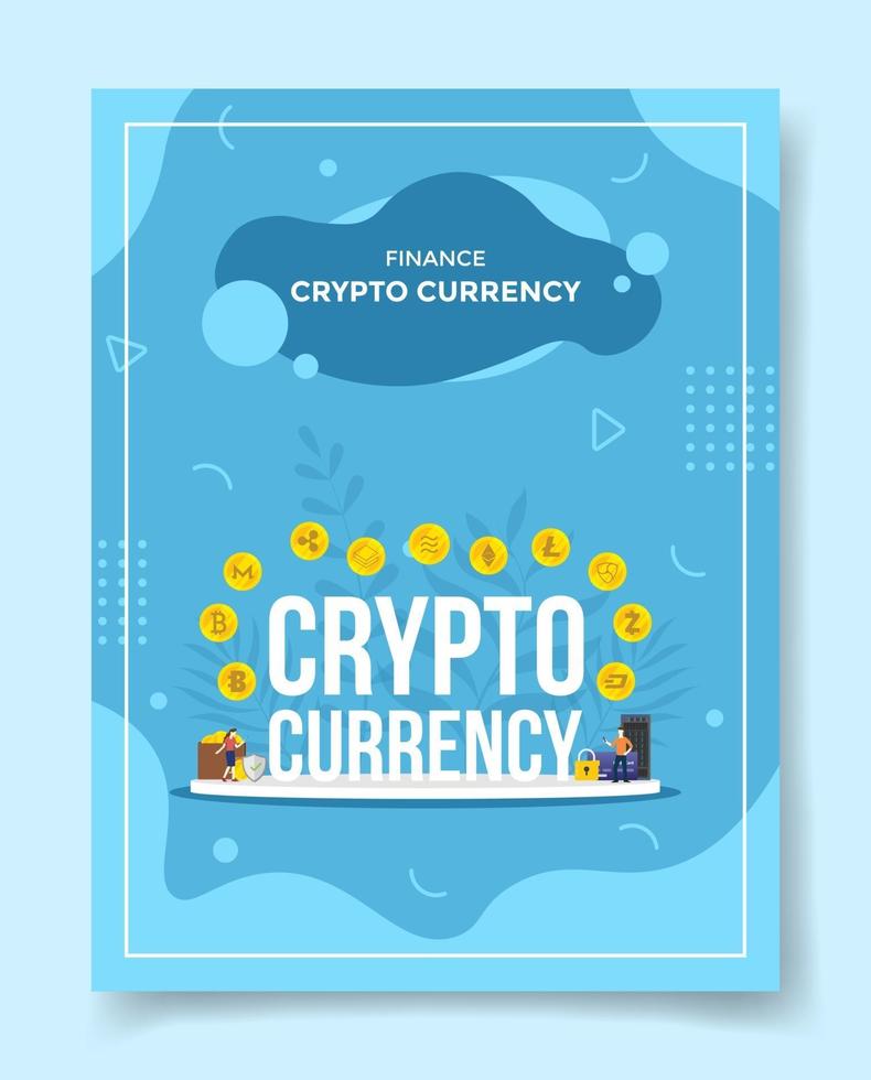 cryptocurrency people around word cryptocurrency coin wallet vector