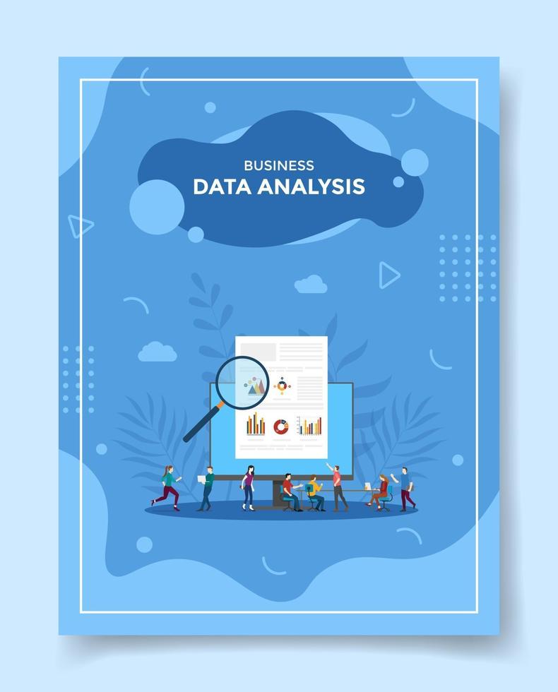 concepto de investigación de análisis de datos para plantilla de banners vector