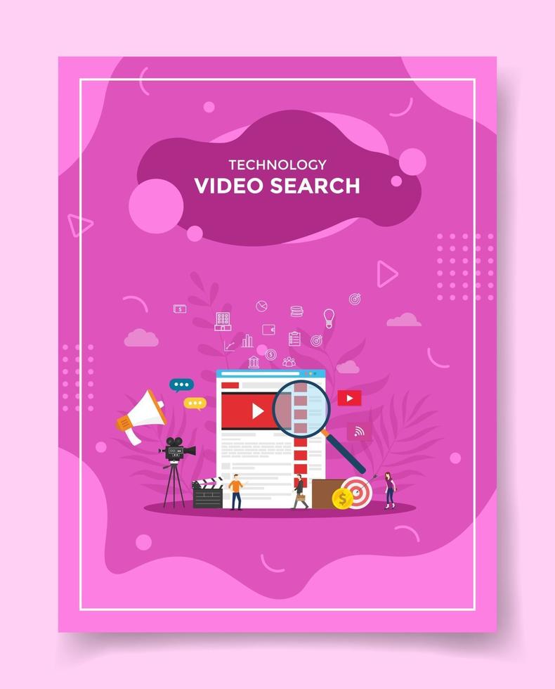 technology video search concept for template of banners vector