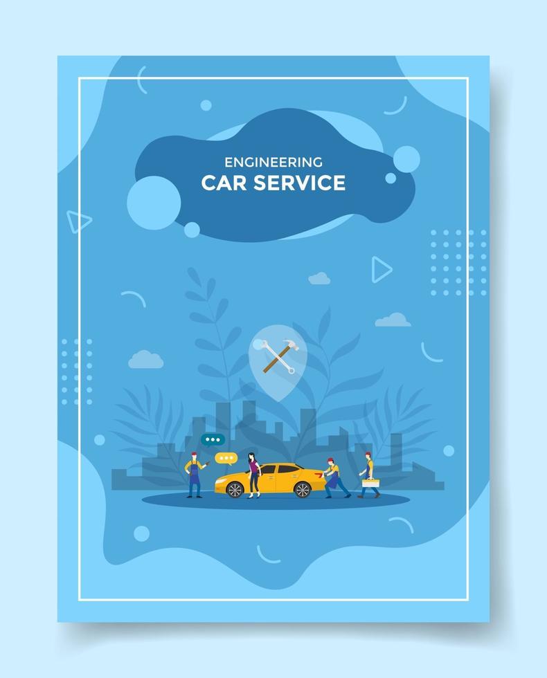 engineering car service concept for template of banners vector