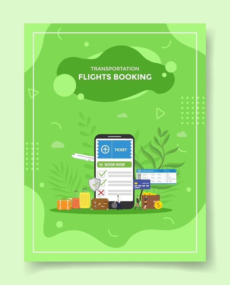 transportation flight booking concept smartphone book ticket in screen vector