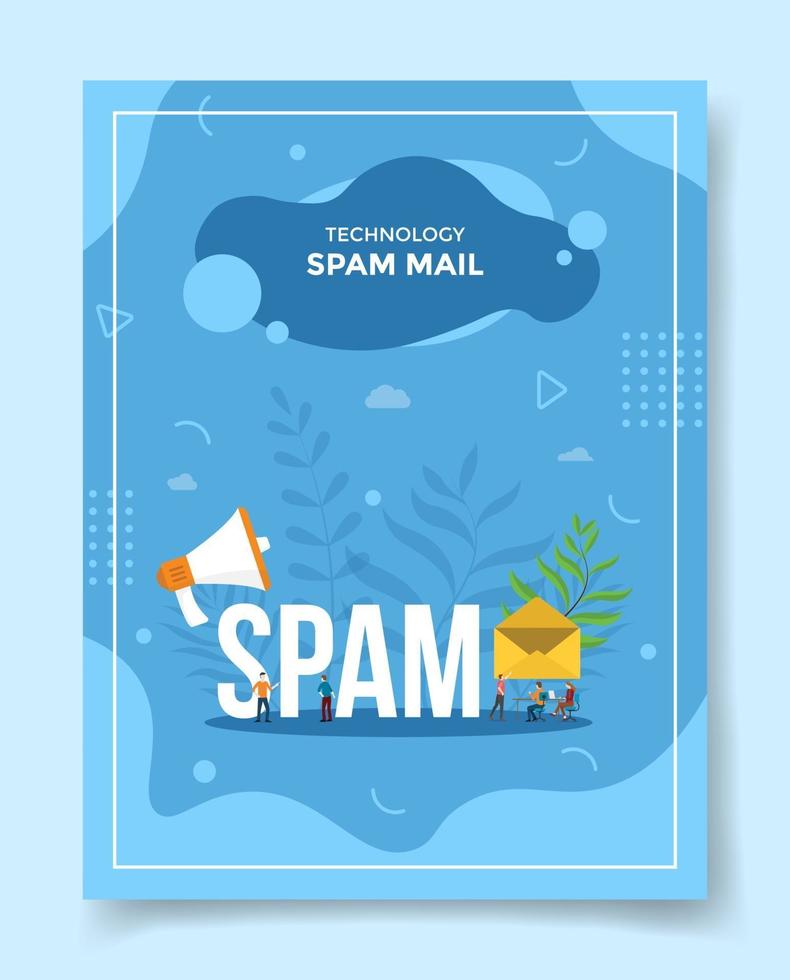 spam mail people around spam word speaker envelope for template vector