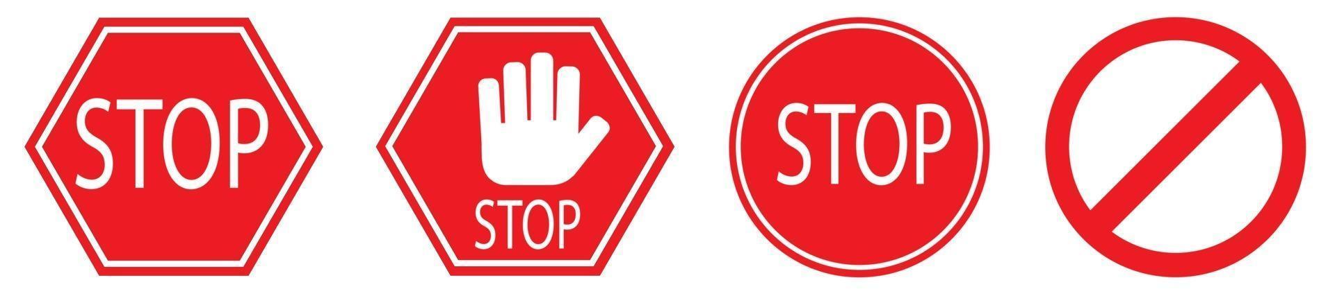 Stop Sign Flat Design. Vector